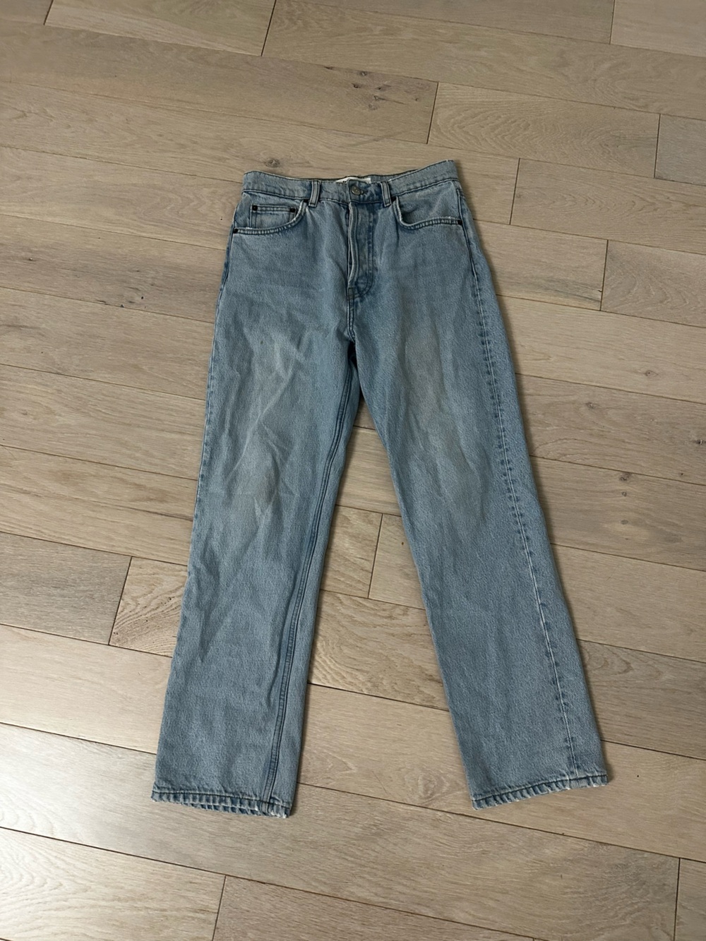 Reformation Light Blue Wide-Leg Jeans